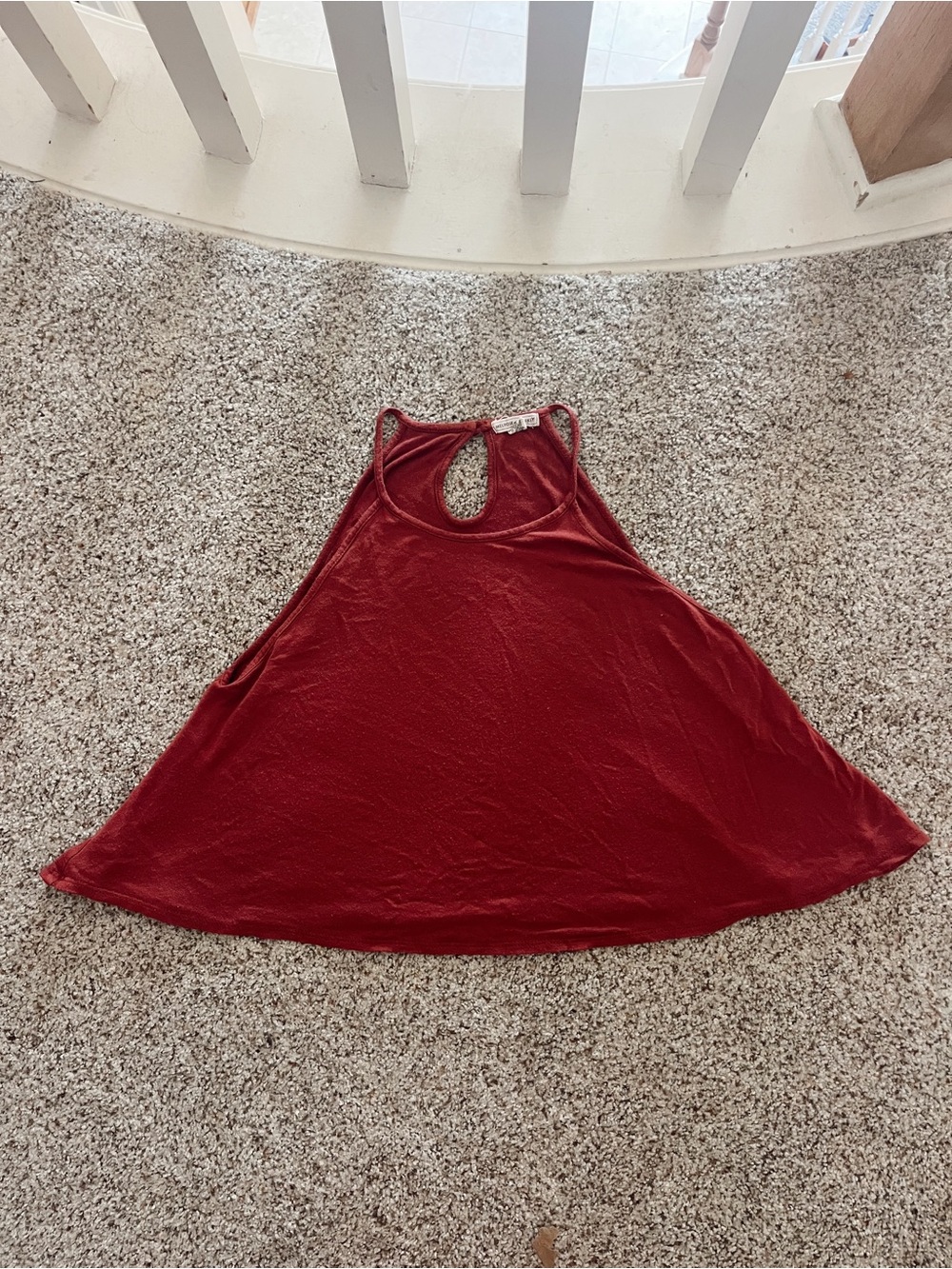 Burgundy High Neck Swing Tank Top